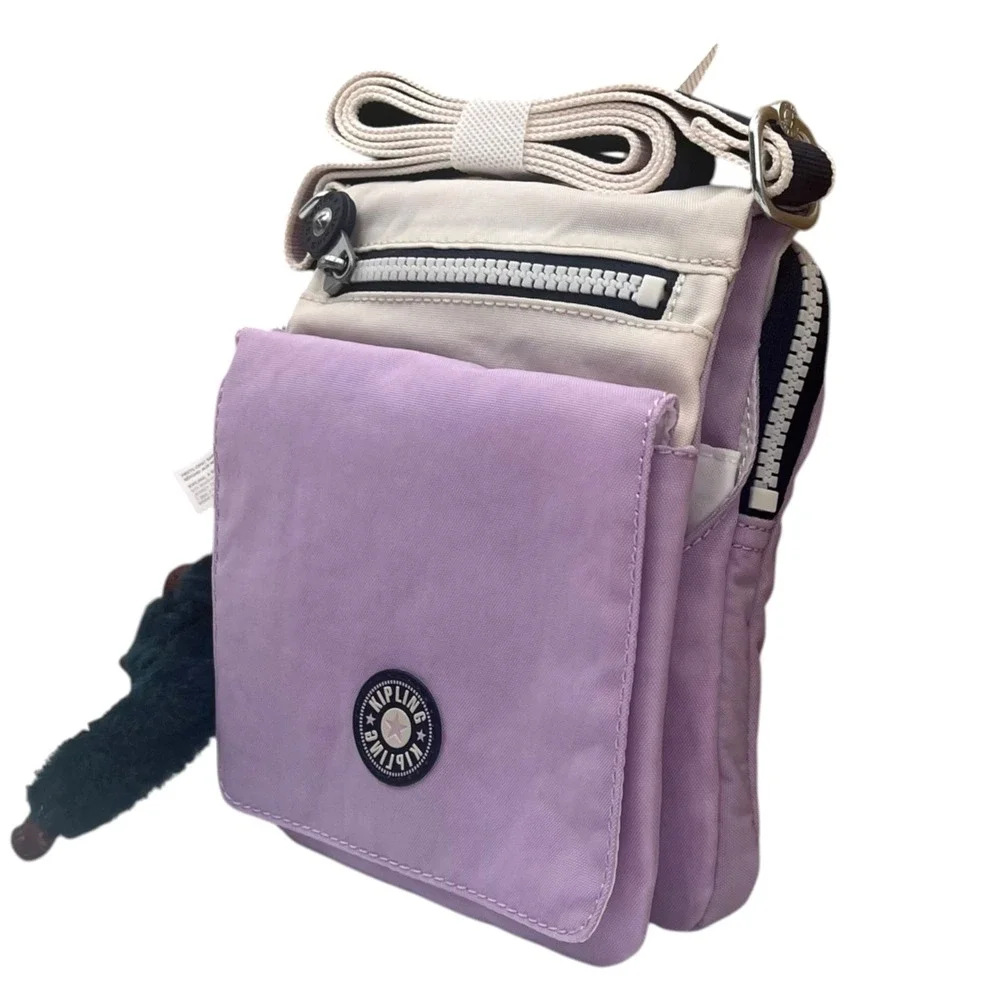 Kipling Eldorado Women's Small Nylon Crossbody Bag Lilac Tan Water Resistant
